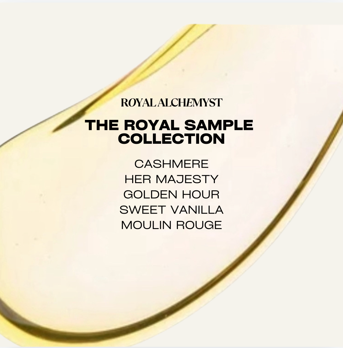 The Royal Sample Collection (5) Oils: Cashmere, Golden Hour, Sweet Vanilla, Her Majesty, Moulin Rouge